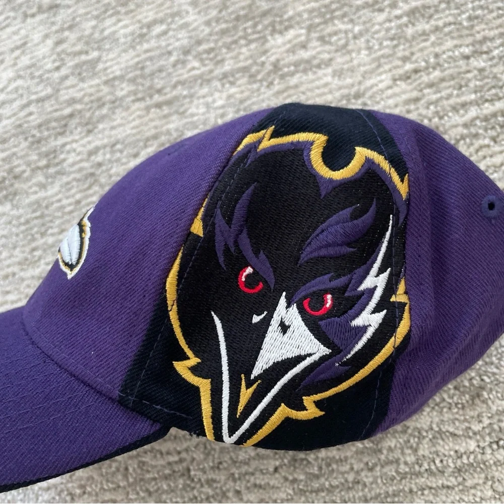 Vintage Reebok Baltimore Ravens Purple Curved Brim Adjustable Hat Large Logo